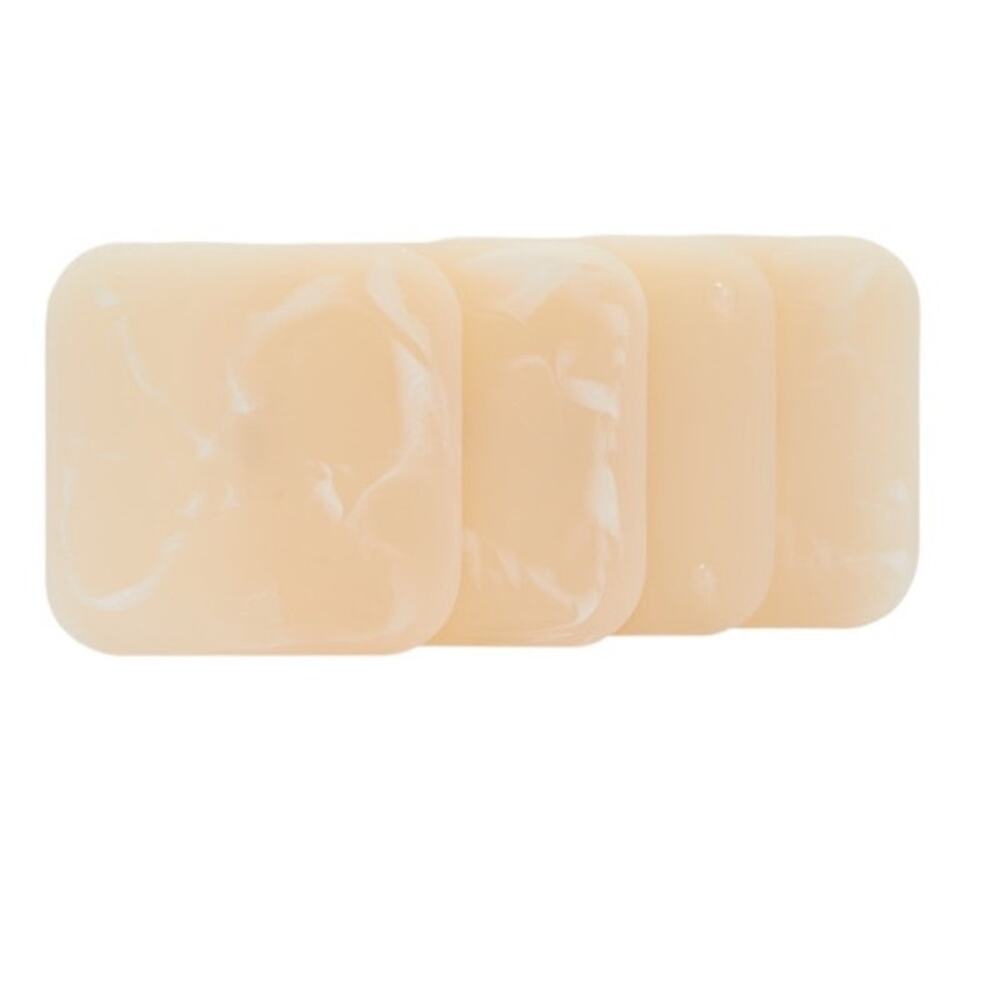 RIRIKU Resin Individually Poured and Molded Coasters Set of 4 Cream New In Box